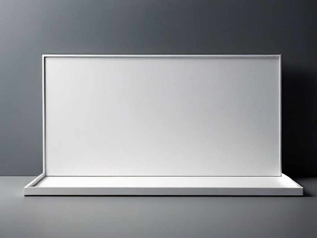 Blank white divider card with marked boundary zone placed on a gray storage tray, soft studio light, clean shadow.